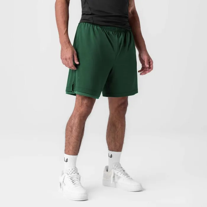 ASRV Shorts Men Reversible 2in1 Short Forest Green