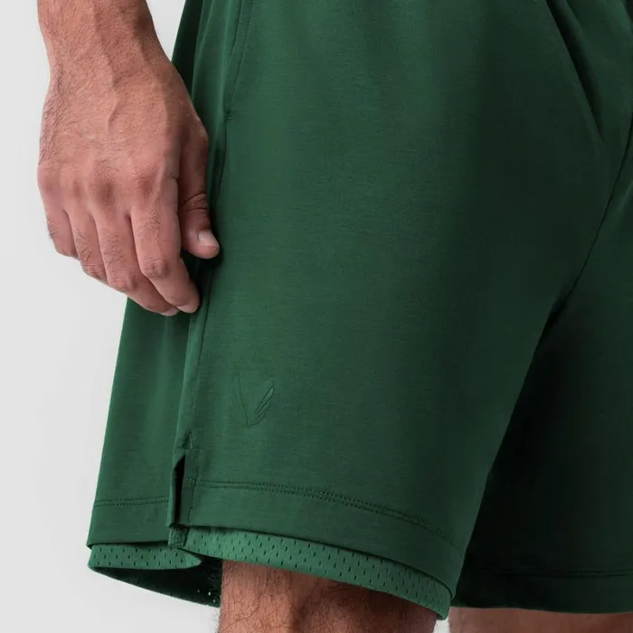 ASRV Shorts Men Reversible 2in1 Short Forest Green