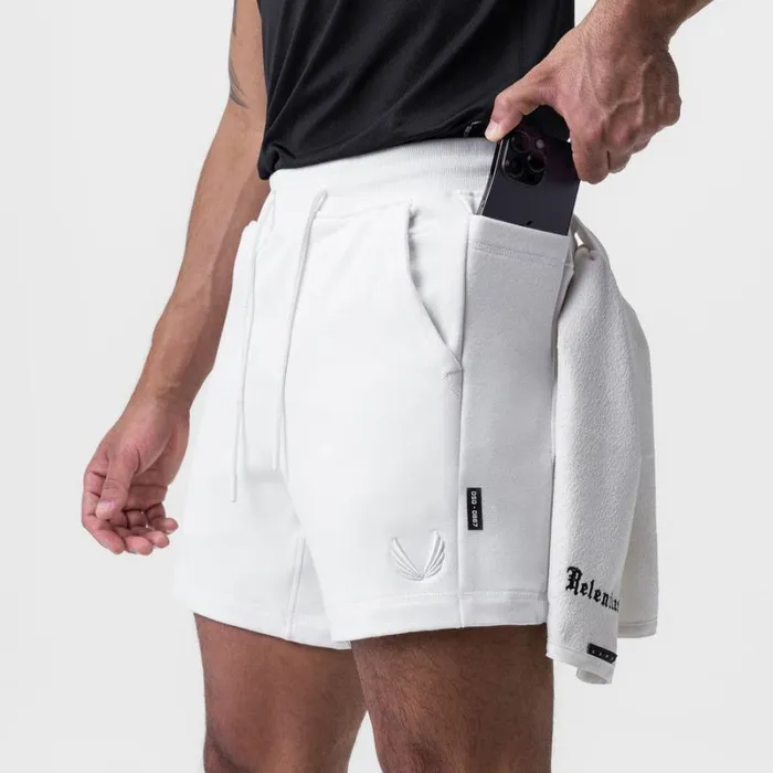 ASRV Shorts Men TechTerry Sidelock Sweat Short White
