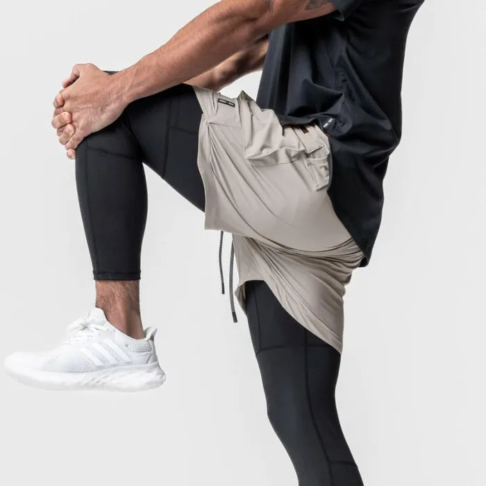 ASRV Shorts Men TetraLite 2in1 Legging Cargo Short Chaiblack