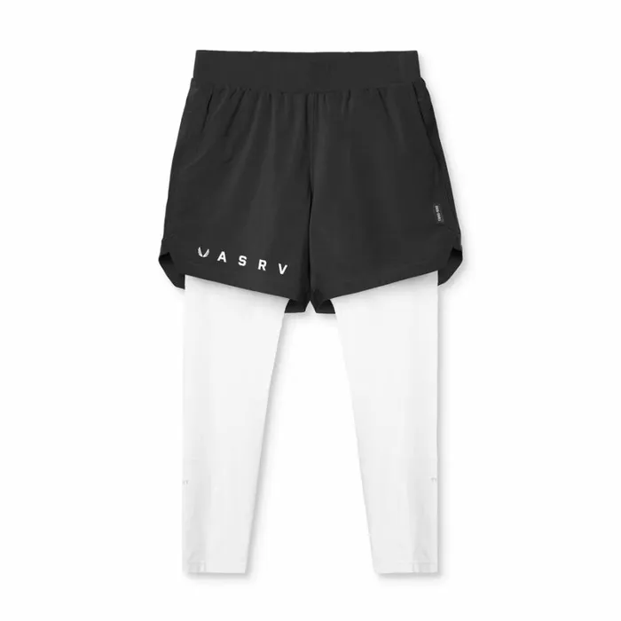 ASRV Shorts Men Ultralight 2in1 Legging Short Blackwhite