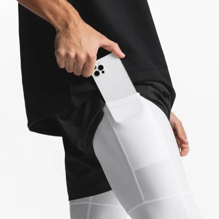 ASRV Shorts Men Ultralight 2in1 Legging Short Blackwhite