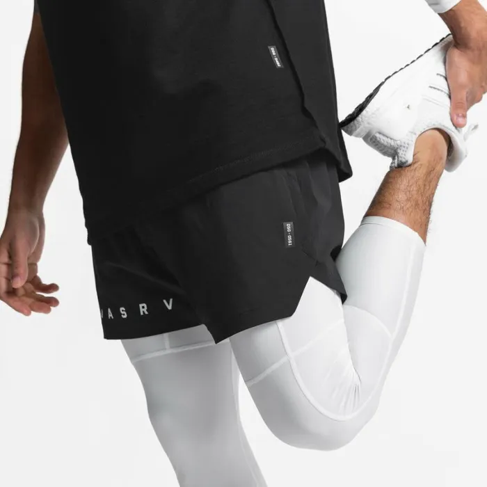 ASRV Shorts Men Ultralight 2in1 Legging Short Blackwhite