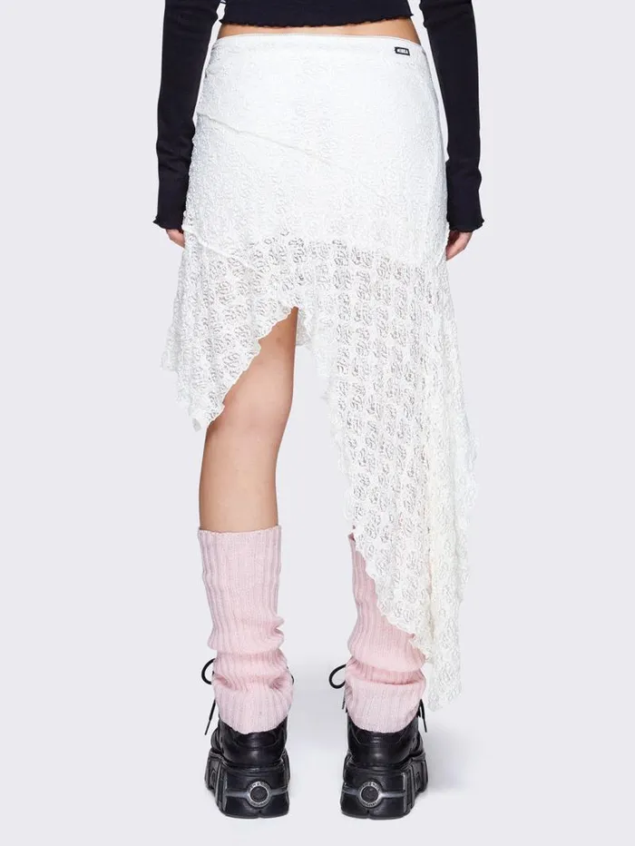 Audrey Lace Ruffled Asymmetrical Skirt Women Minga London Bottoms