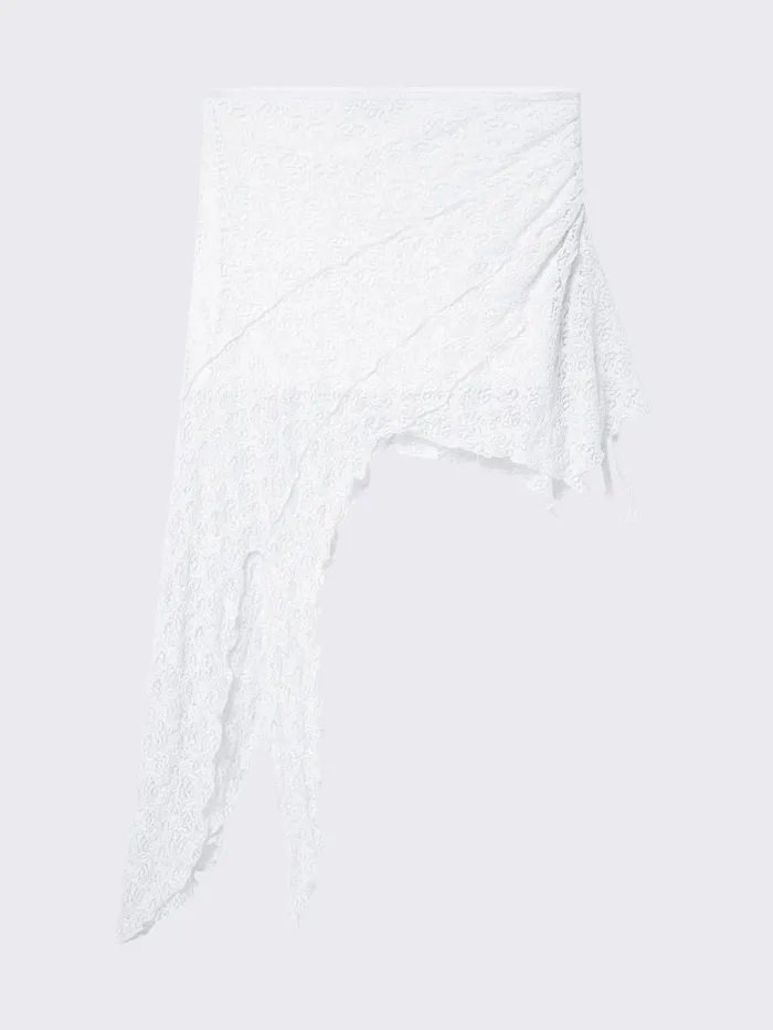 Audrey Lace Ruffled Asymmetrical Skirt Women Minga London Bottoms