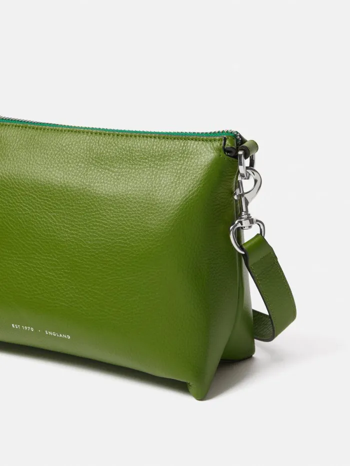 Ava Pebble Leather Crossbody Green Women Jigsaw Leather