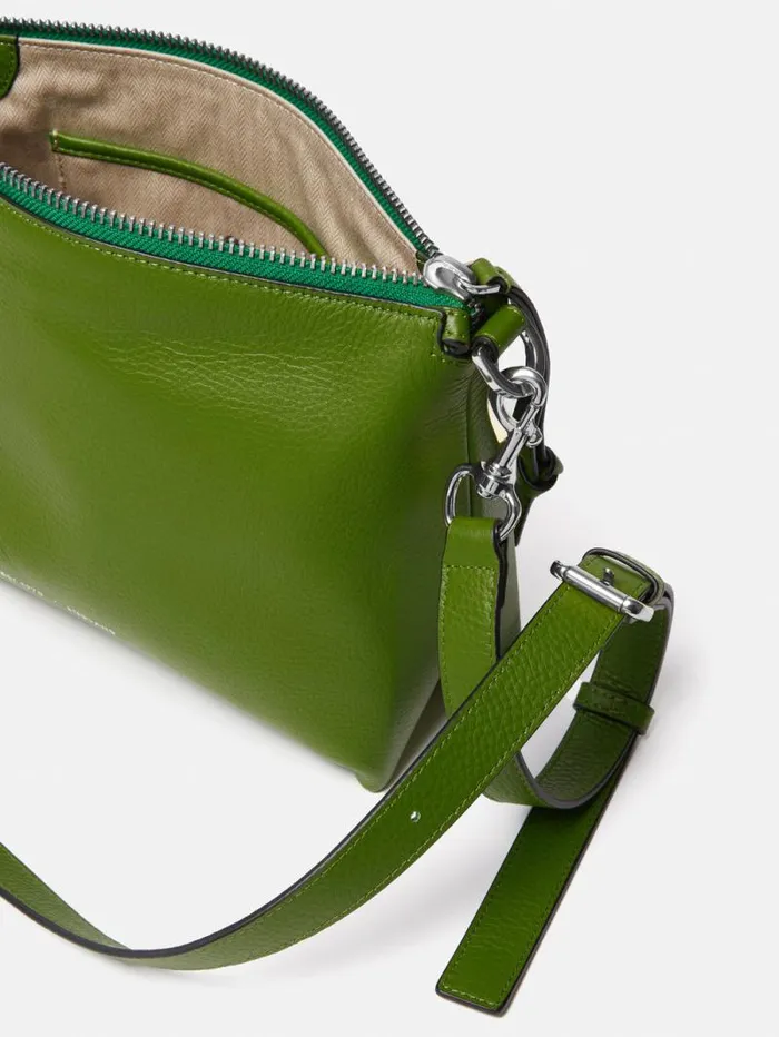 Ava Pebble Leather Crossbody Green Women Jigsaw Leather