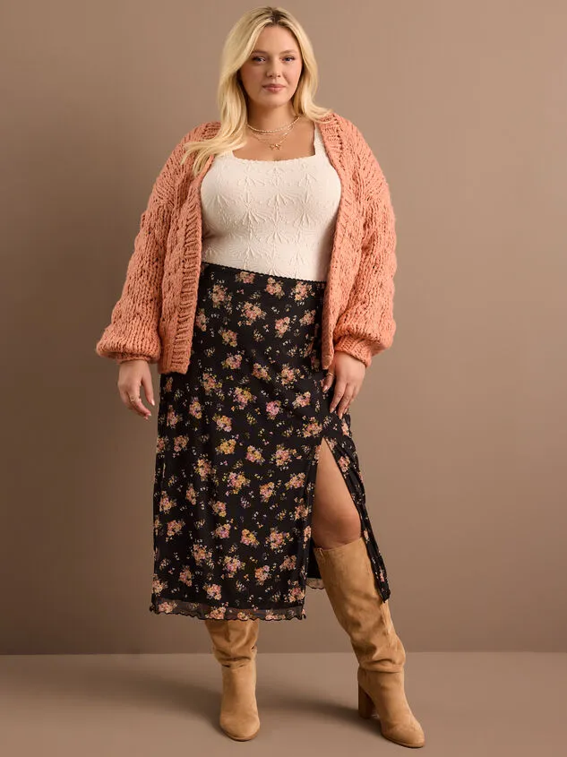 Avayah Floral Mesh Midi Skirt Black Women Altar039d State Bottoms