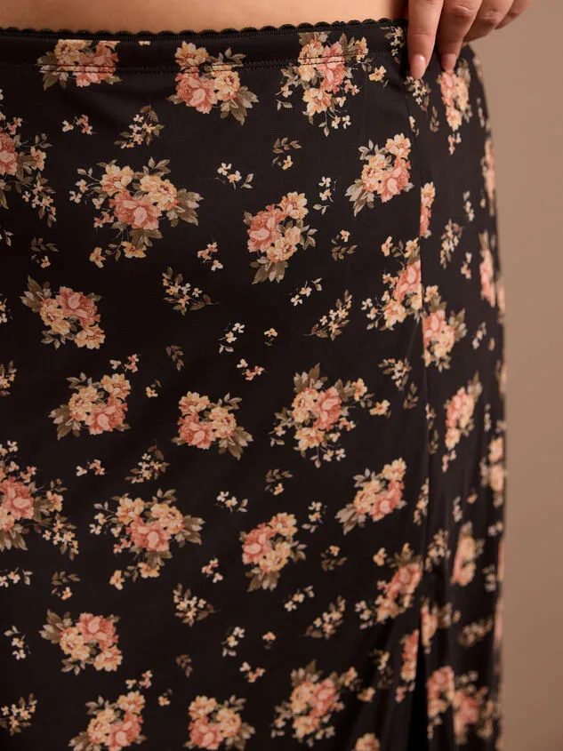 Avayah Floral Mesh Midi Skirt Black Women Altar039d State Bottoms