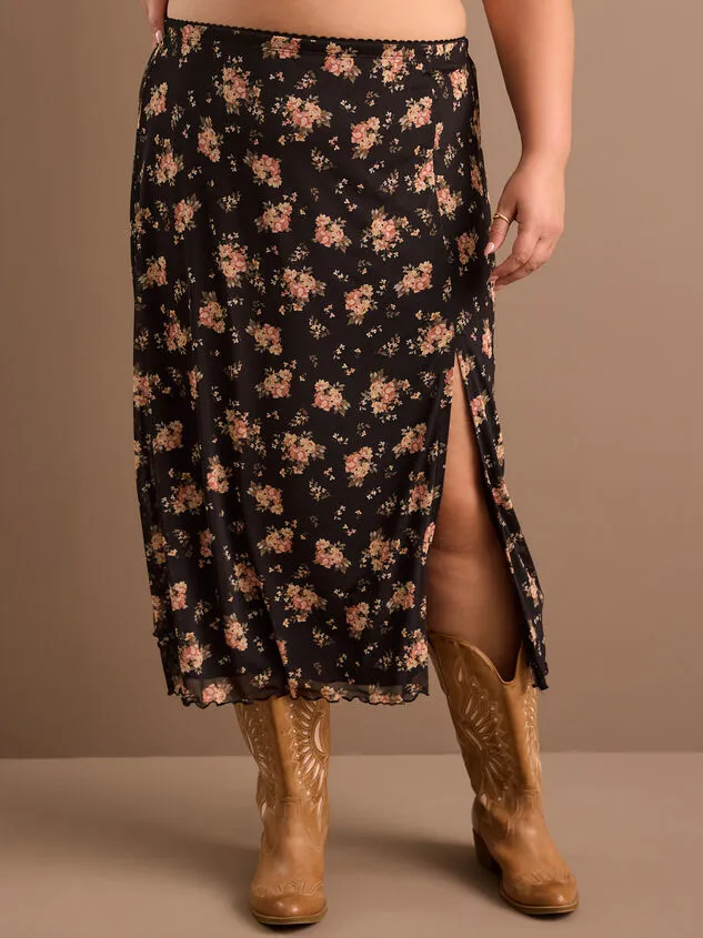 Avayah Floral Mesh Midi Skirt Black Women Altar039d State Bottoms