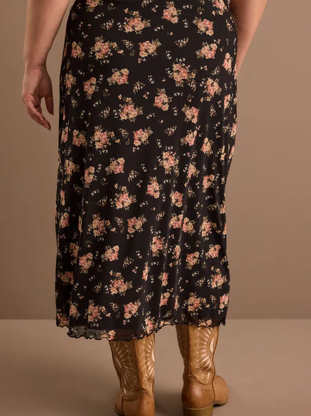 Avayah Floral Mesh Midi Skirt Black Women Altar039d State Bottoms