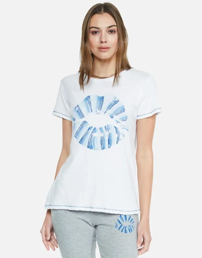Aviana Ombre Lip White Women Lauren Moshi Short Sleeve