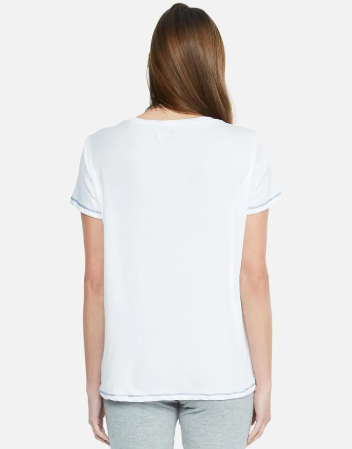 Aviana Ombre Lip White Women Lauren Moshi Short Sleeve
