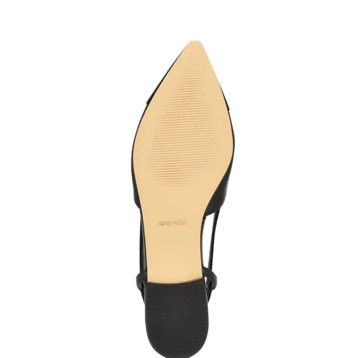 Babee Pointy Cap Toe Flat Slingbacks Black Women Nine West Flats Babee Pointy Cap Toe Flat Slingbacks Black Women Nine West Flats