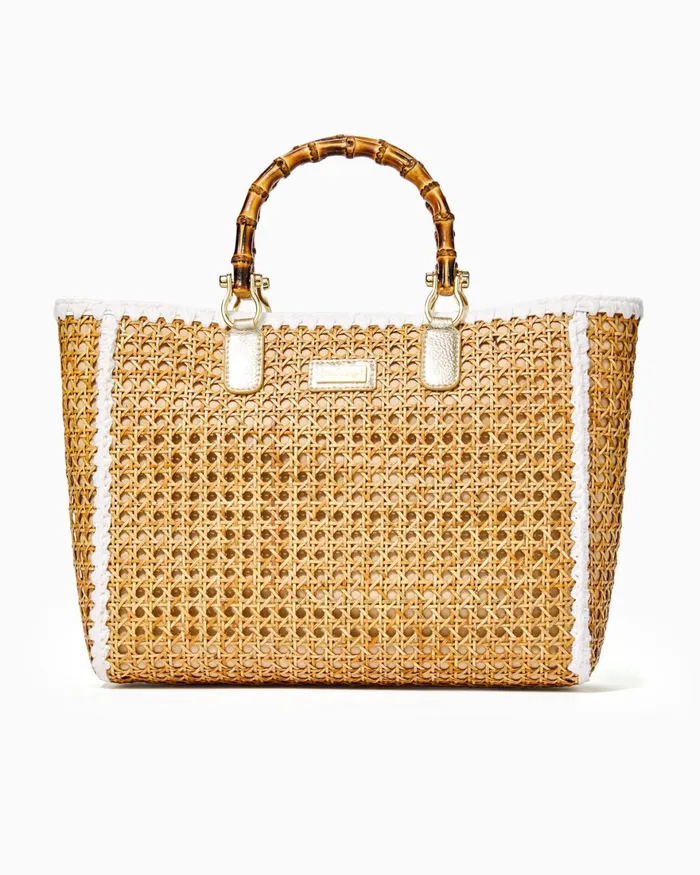 Bags WomenHome and Gifts Lilly Pulitzer Greydon Cane Tote Natural