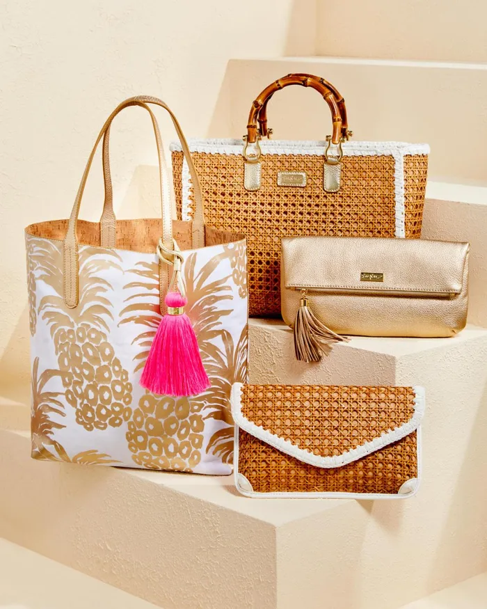 Bags WomenHome and Gifts Lilly Pulitzer Greydon Cane Tote Natural