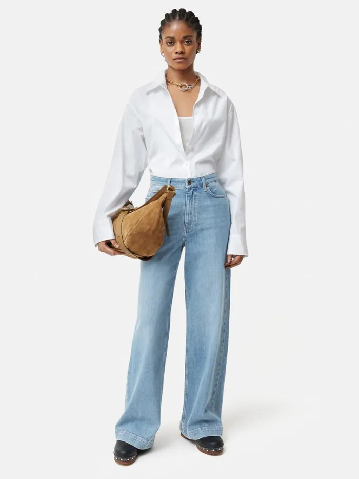 Balfour Long Wide Leg Jean Light Blue Wash Women Jigsaw Trousers