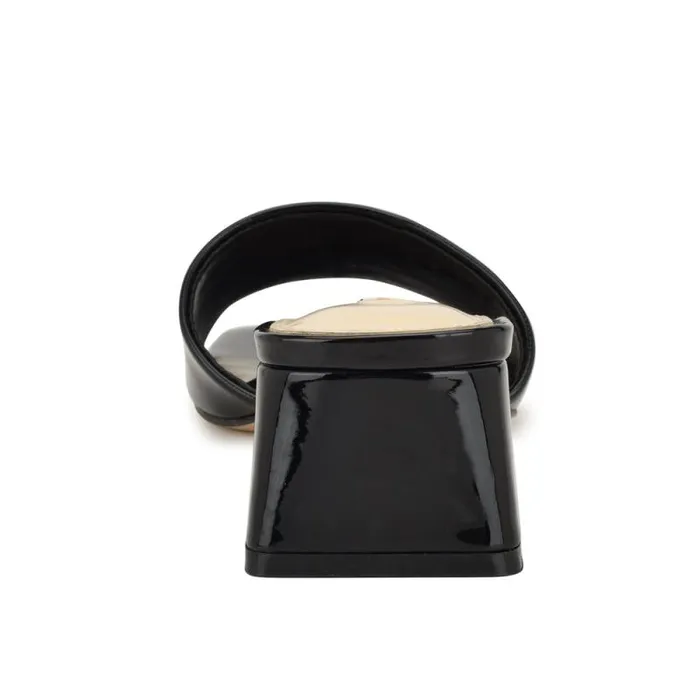 Bamsy Block Heel Slide Sandals Black Patent Women Nine West Sandals Bamsy Block Heel Slide Sandals Black Patent Women Nine West Sandals