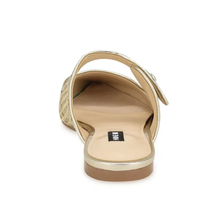 Barbra Flat Mules Platino Raffia Women Nine West Flats Barbra Flat Mules Platino Raffia Women Nine West Flats