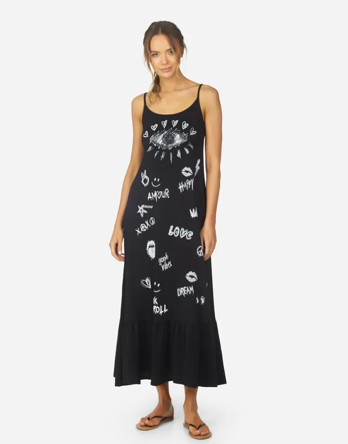 Beatrix Doodle Elements Black Women Lauren Moshi Dresses