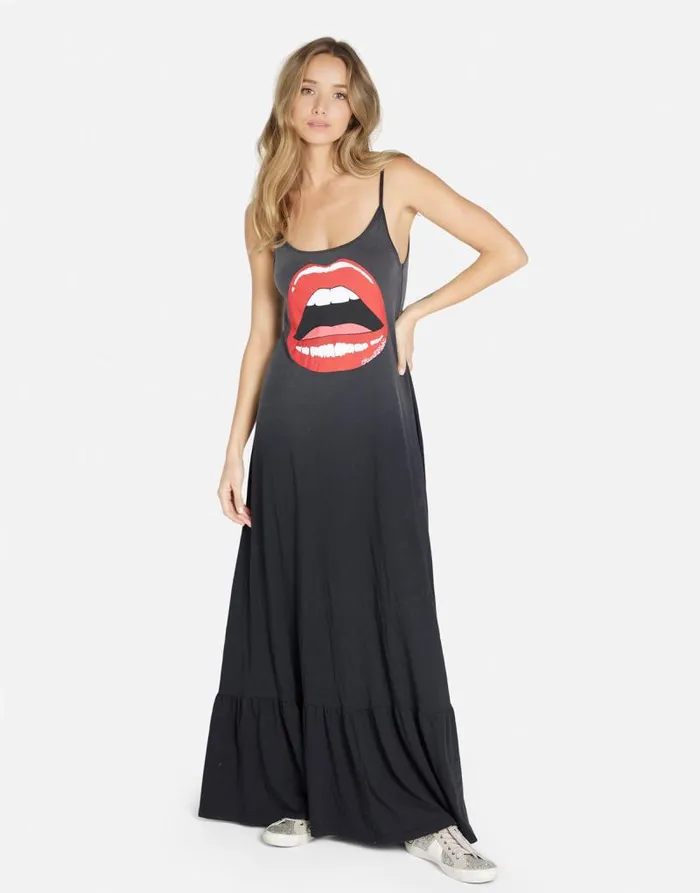 Beatrix Red Open Lip Jet Black Ombre Women Lauren Moshi Dresses