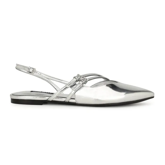 Beley Slingback Flats Silver Women Nine West Flats