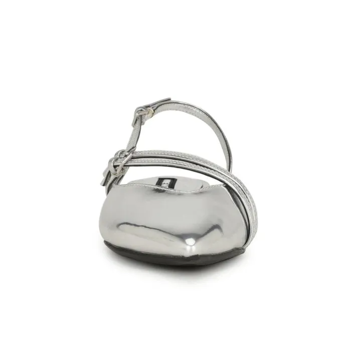 Beley Slingback Flats Silver Women Nine West Flats Beley Slingback Flats Silver Women Nine West Flats