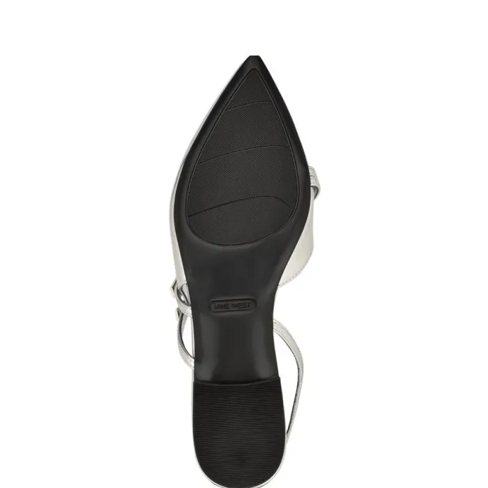 Beley Slingback Flats Silver Women Nine West Flats Beley Slingback Flats Silver Women Nine West Flats