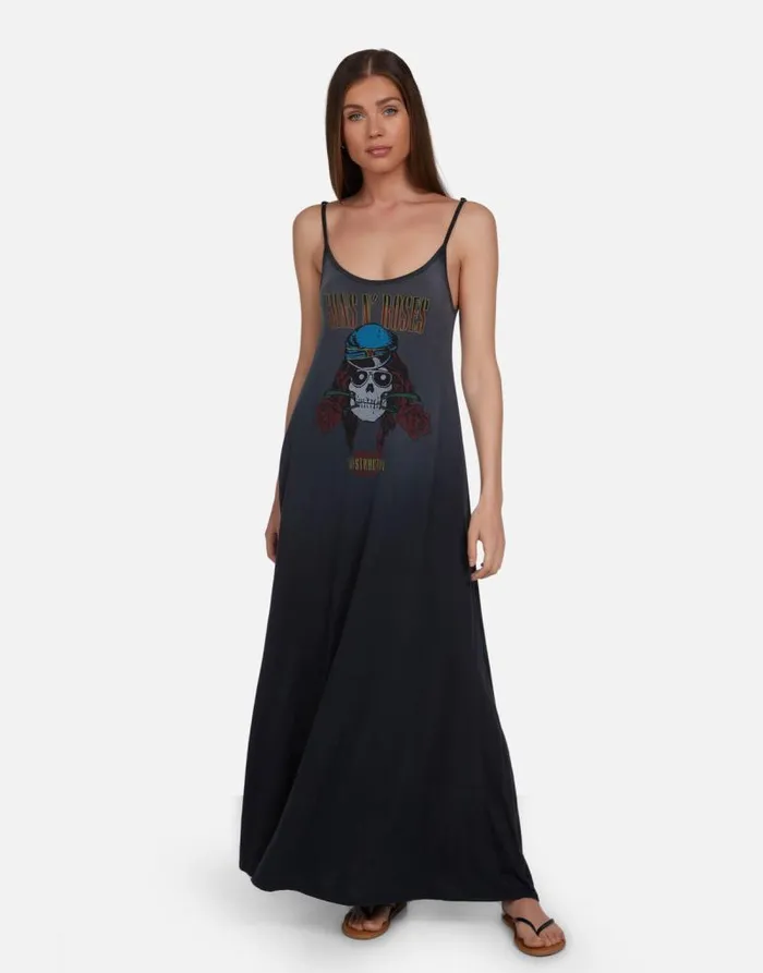 Berna Guns N039 Roses Skull Jet Black Ombre Women Lauren Moshi Dresses