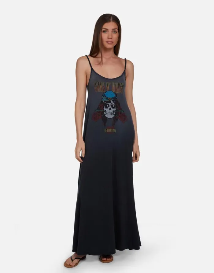 Berna Guns N039 Roses Skull Jet Black Ombre Women Lauren Moshi Dresses
