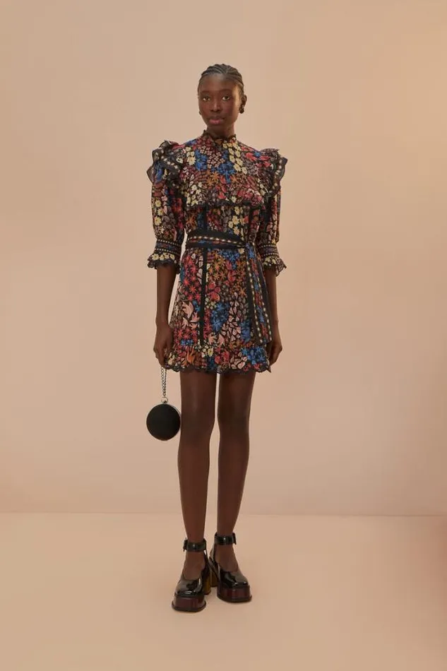 Black Jujus Garden Mini Dress Women FARM Rio Mini Dresses