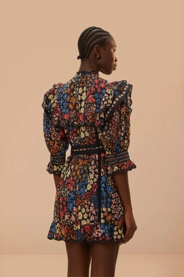 Black Jujus Garden Mini Dress Women FARM Rio Mini Dresses