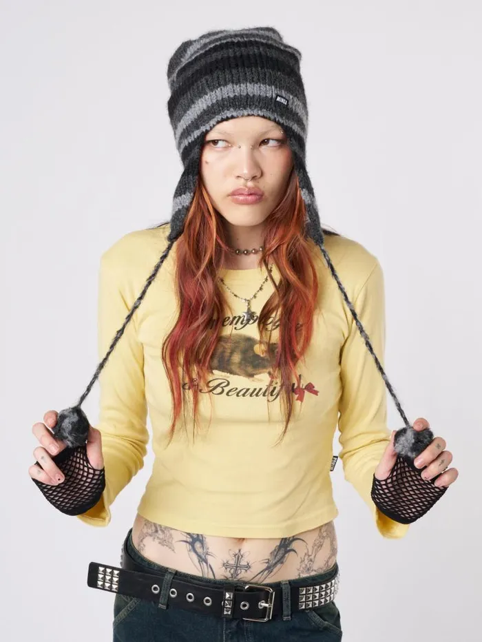 Blaire Stripes Tie Knit Hat Women Minga London Hats and Hair Pieces