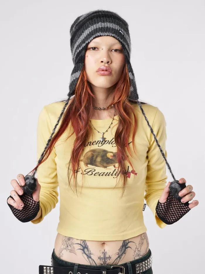 Blaire Stripes Tie Knit Hat Women Minga London Hats and Hair Pieces