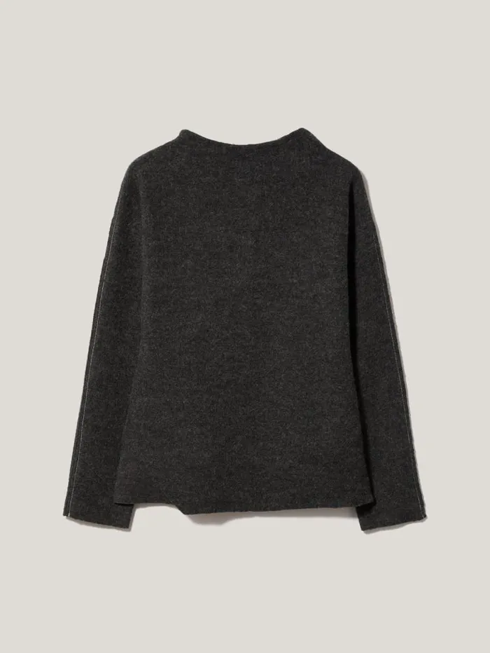 Boiled Wool Blend Batwing Top Dark Grey Women Jigsaw Pyjamas and Loungewear
