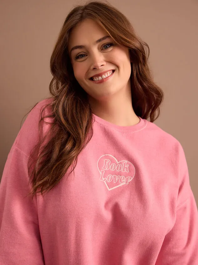 Book Lover Graphic Sweatshirt Rose Women Altar039d State Tops Book Lover Graphic Sweatshirt Rose Women Altar039d State Tops