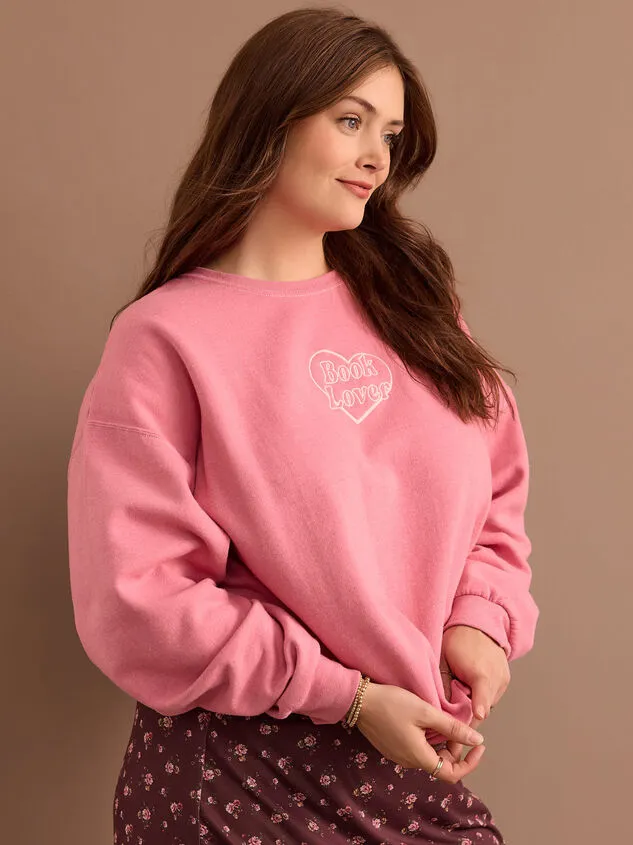 Book Lover Graphic Sweatshirt Rose Women Altar039d State Tops Book Lover Graphic Sweatshirt Rose Women Altar039d State Tops