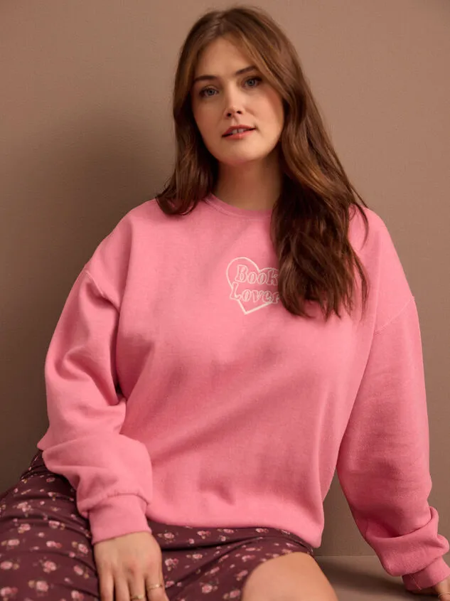 Book Lover Graphic Sweatshirt Rose Women Altar039d State Tops Book Lover Graphic Sweatshirt Rose Women Altar039d State Tops