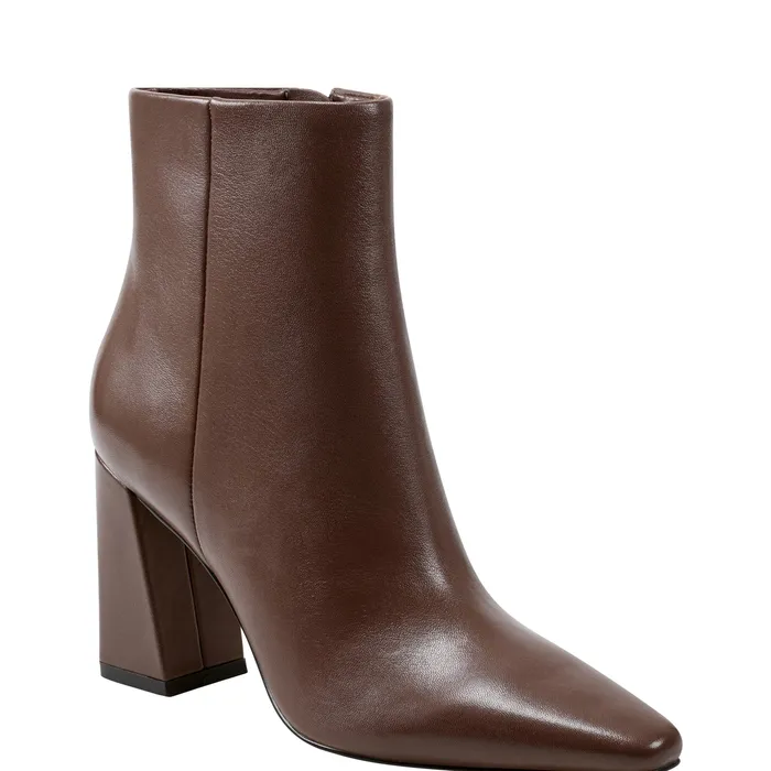 Booties Yanara Heeled Bootie Dark Brown Leather 8211 Marc Fisher Women