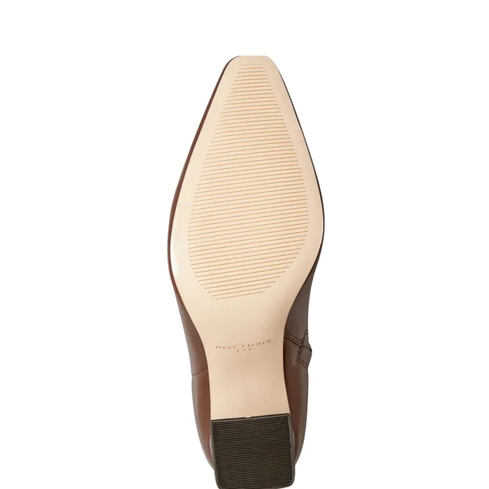 Booties Yanara Heeled Bootie Dark Brown Leather 8211 Marc Fisher Women