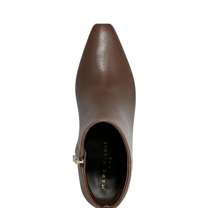 Booties Yanara Heeled Bootie Dark Brown Leather 8211 Marc Fisher Women