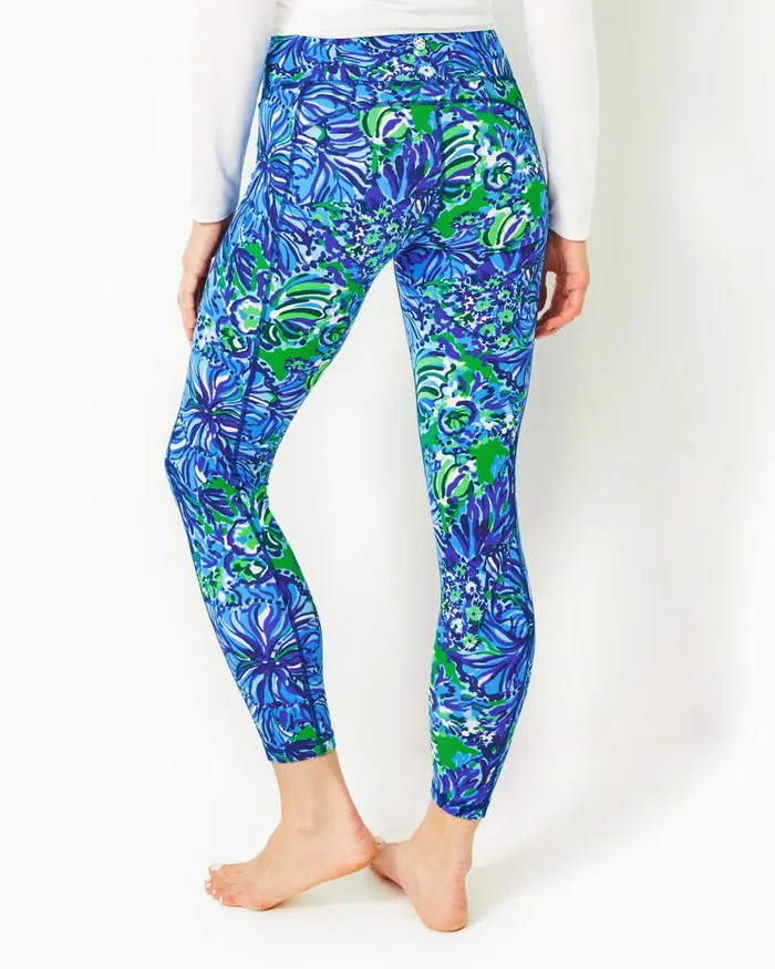 Bottoms WomenHome and Gifts Lilly Pulitzer UPF 50 Luxletic 26034 Weekender High Rise Legging Abaco Blue In Turtle Awe