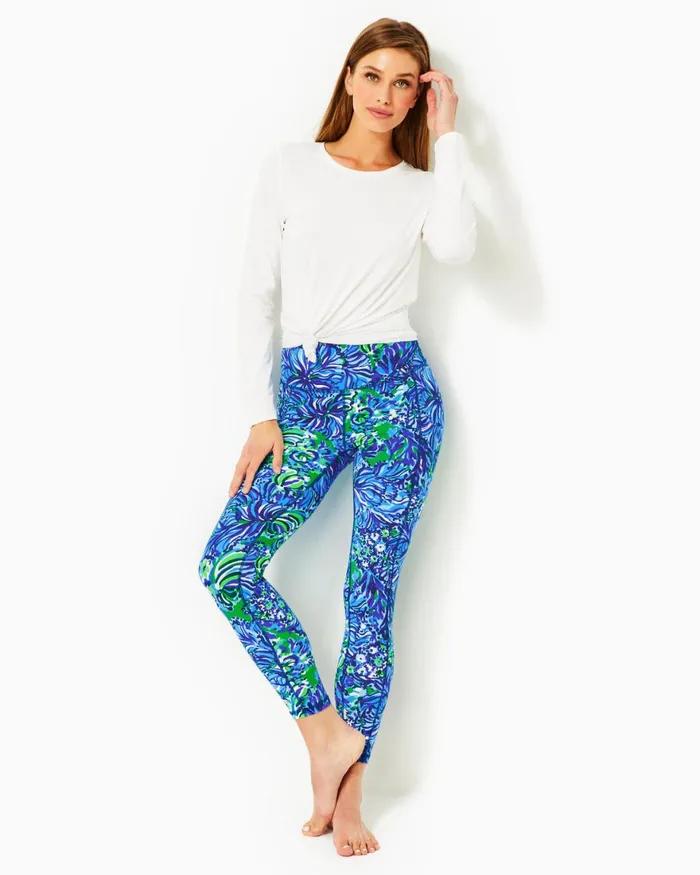 Bottoms WomenHome and Gifts Lilly Pulitzer UPF 50 Luxletic 26034 Weekender High Rise Legging Abaco Blue In Turtle Awe Bottoms WomenHome and Gifts Lilly Pulitzer UPF 50 Luxletic 26034 Weekender High Rise Legging Abaco Blue In Turtle Awe