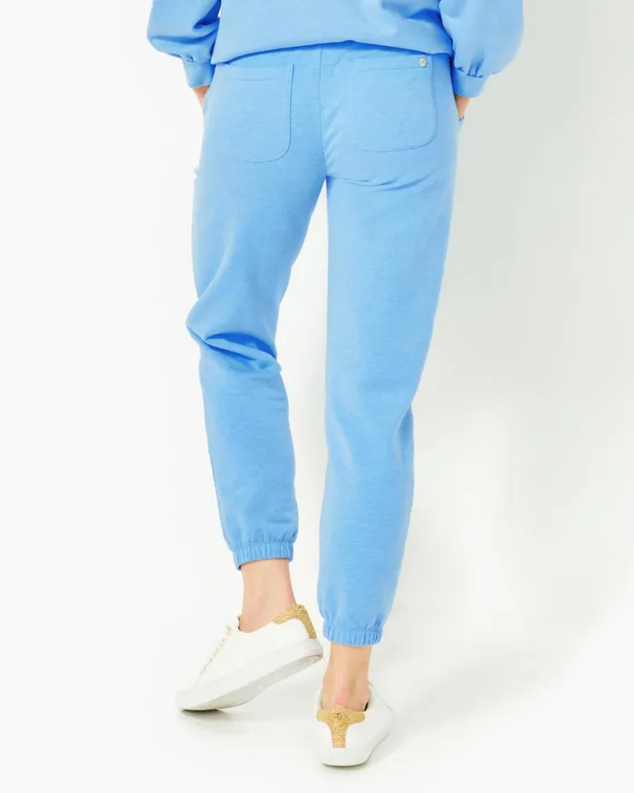 Bottoms Women Lilly Pulitzer 28034 Mallie Knit Pant Heathered Frenchie Blue