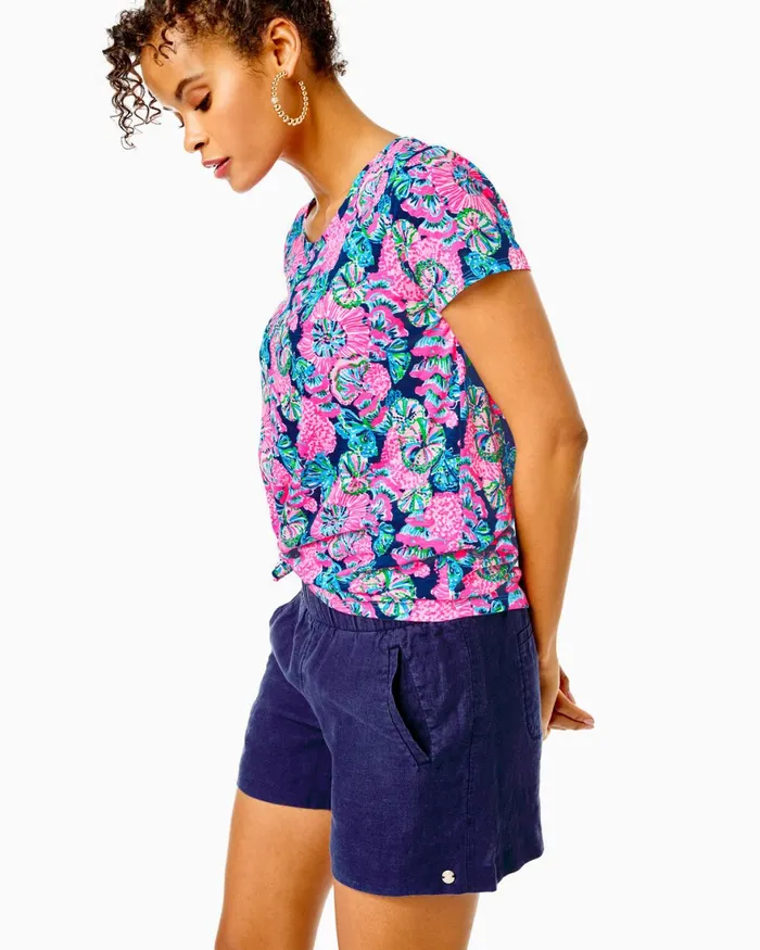 Bottoms Women Lilly Pulitzer 4034 Lilo Linen Short True Navy