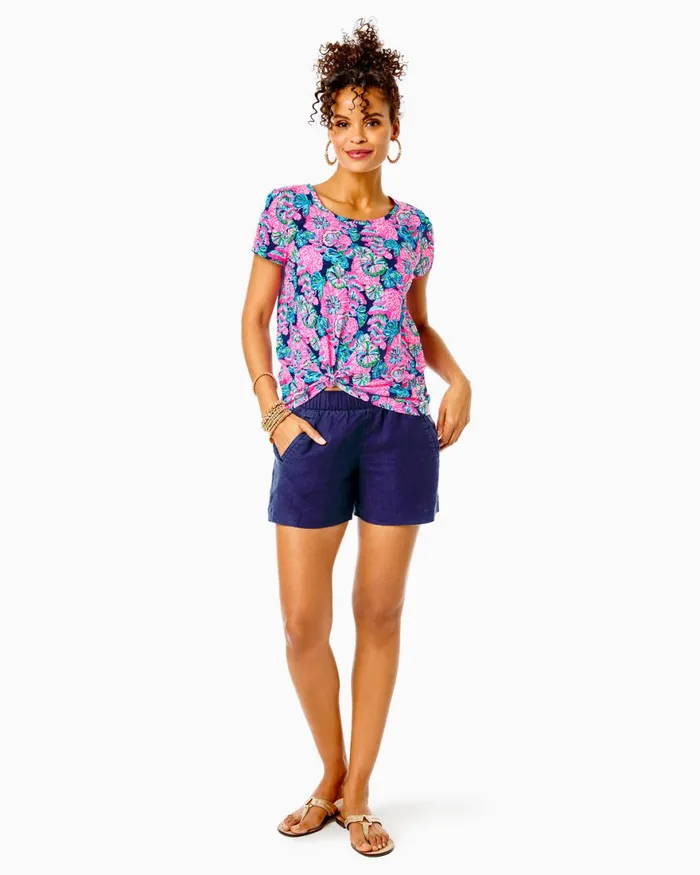 Bottoms Women Lilly Pulitzer 4034 Lilo Linen Short True Navy