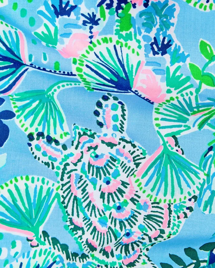 Bottoms Women Lilly Pulitzer 5034 Neilah Short Frenchie Blue Mosaic Shells Engineered Short