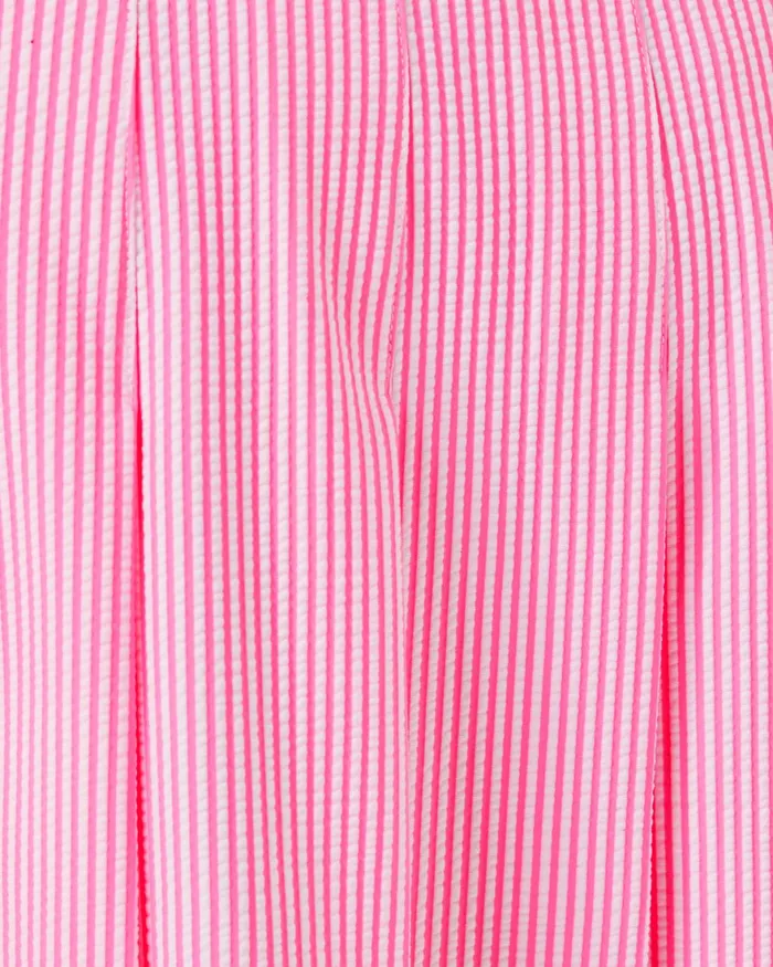 Bottoms Women Lilly Pulitzer UPF 50 Luxletic Priska Skort Havana Pink Performance Seersucker