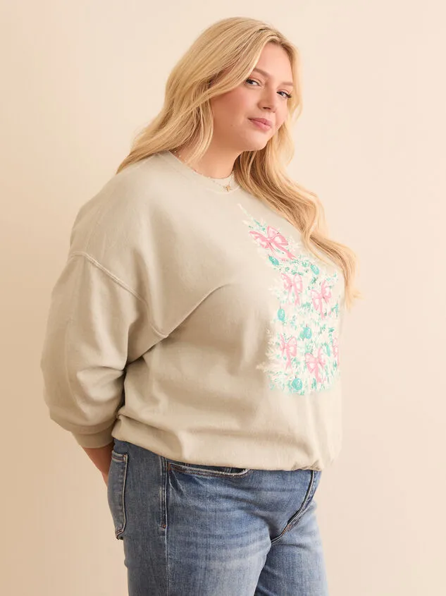 Bow Christmas Tree Sweatshirt Iceberggreen Women Altar039d State Tops