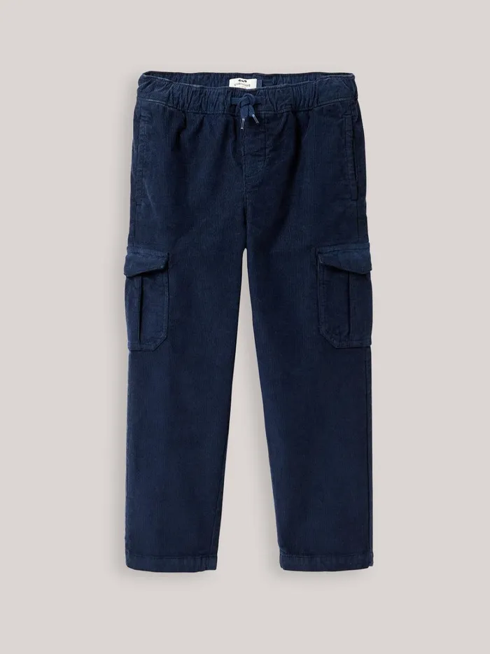 Boys Clothing Cyrillus Corduroy Cargo Trousers Marine